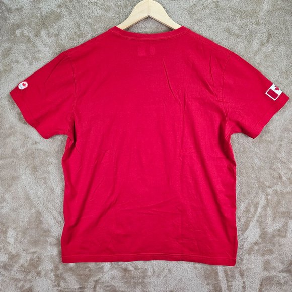 Hudson's Bay Official Olympic Team Canada T-Shirt Red Men's Size L Crew Neck - Picture 7 of 10